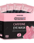 Maskiss Caffeine Eye Masks for Dark Circles Puffy Eyes Undereye Bags- Pink