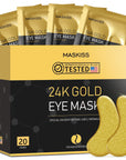 Maskiss 24K Gold Under Eye Patches for Wrinkle, Dark Circles and Puffiness