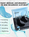 Maskiss Hyaluronic Acid Eye Masks for Dark Circles Puffy Eyes Undereye Bags - Blue