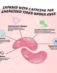 Maskiss Caffeine Eye Masks for Dark Circles Puffy Eyes Undereye Bags- Pink