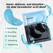 Maskiss Hyaluronic Acid Eye Masks for Dark Circles Puffy Eyes Undereye Bags - Blue