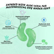 Maskiss Aloe Vera Eye Masks for Dark Circles Puffy Eyes Undereye Bags- Green