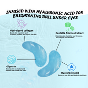 Maskiss Hyaluronic Acid Eye Masks for Dark Circles Puffy Eyes Undereye Bags - Blue