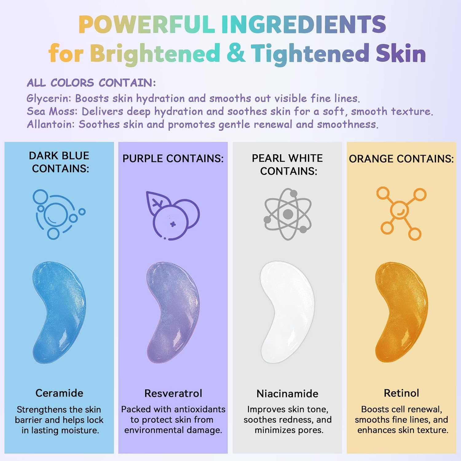 Maskiss Under Eye Patches Variety Pack (48 Pairs), Eye Masks for Dark Circles Puffy Eyes Undereye Bags With 8 Colors (6 Pairs/Color), Vegan Eye Skin Care Set for Bachelorette Party Favors