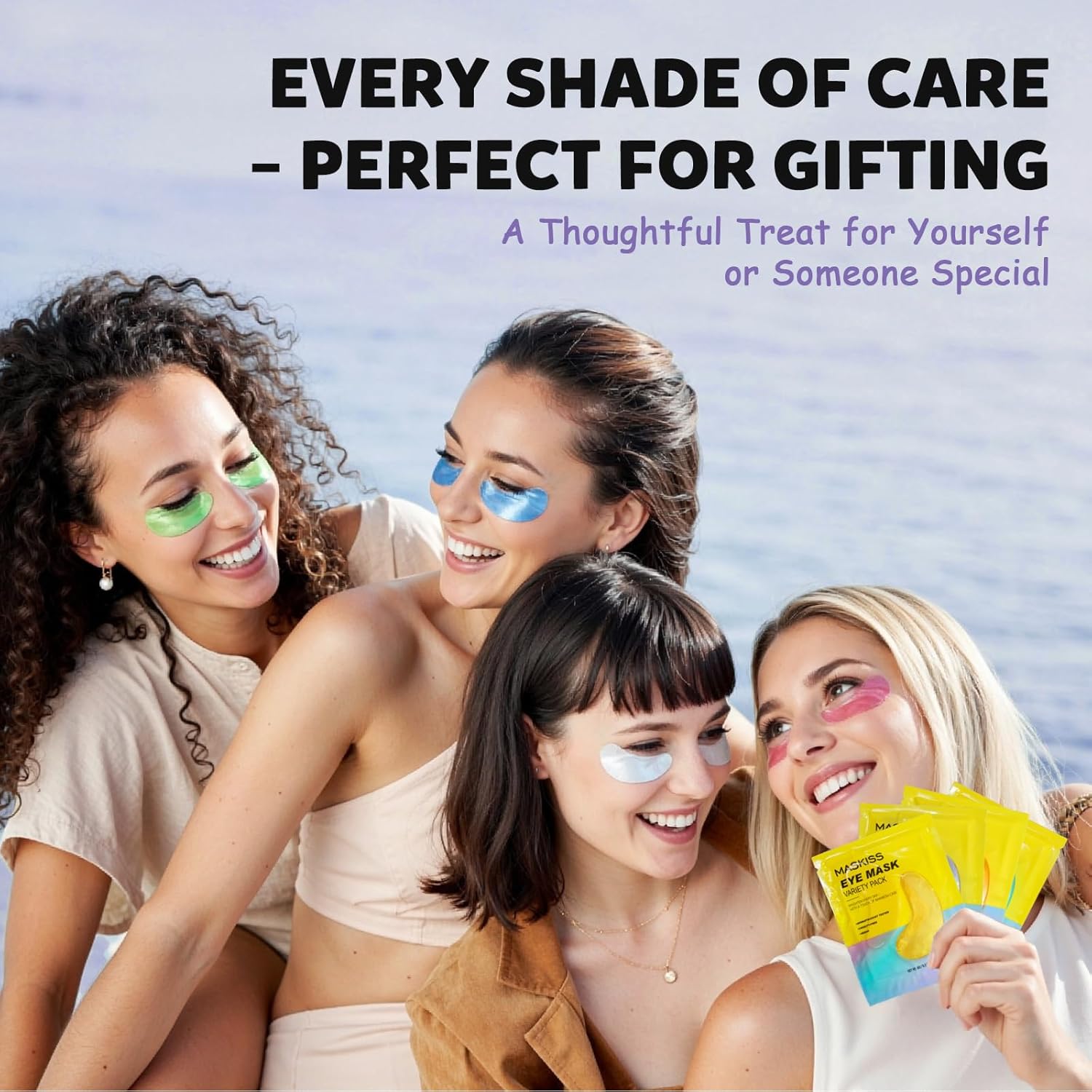 Maskiss Under Eye Patches Variety Pack (48 Pairs), Eye Masks for Dark Circles Puffy Eyes Undereye Bags With 8 Colors (6 Pairs/Color), Vegan Eye Skin Care Set for Bachelorette Party Favors